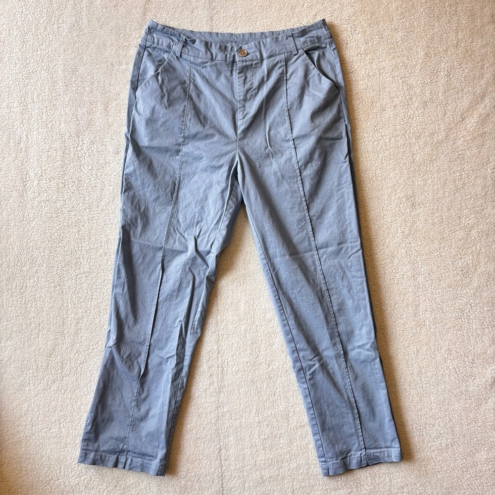 Powder Blue Cotton Center Seam Straight Leg Chino Pants Womens Large